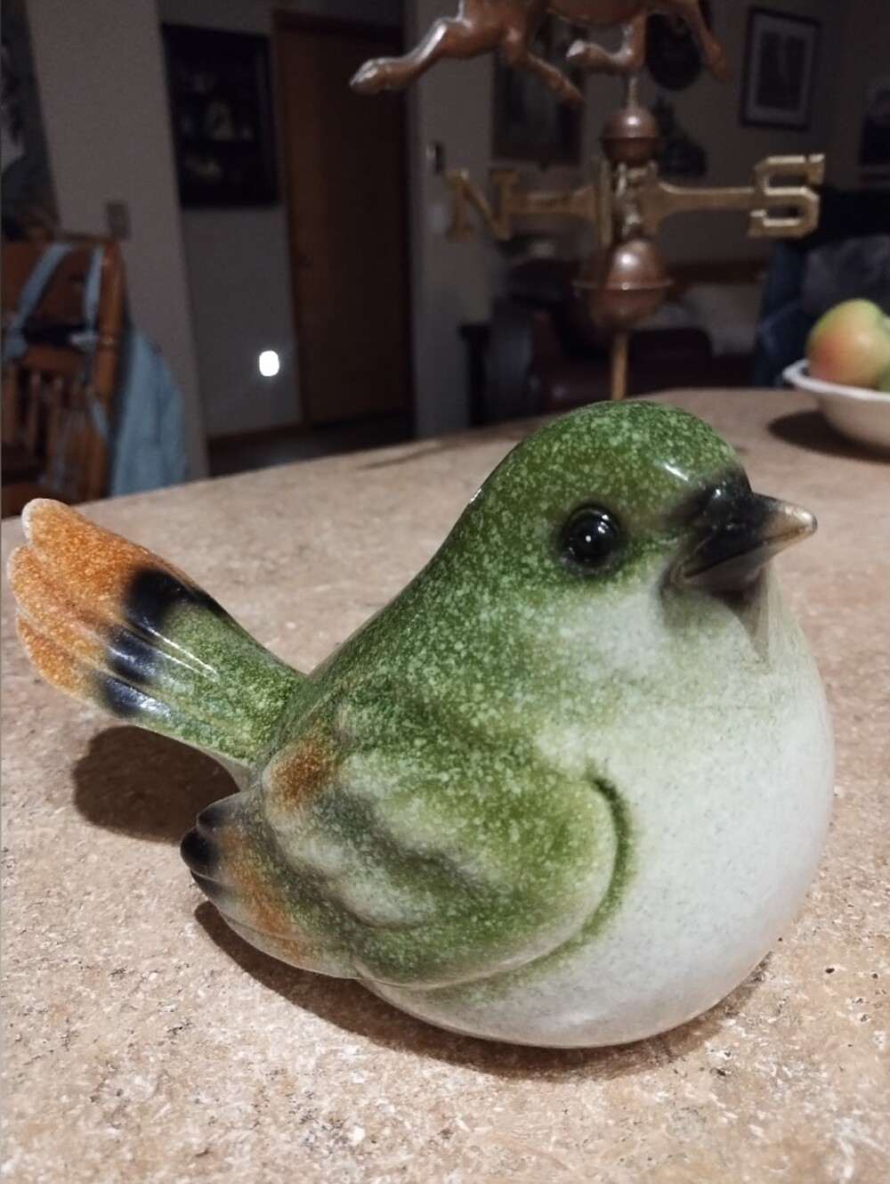Cute Green Bird Figurine